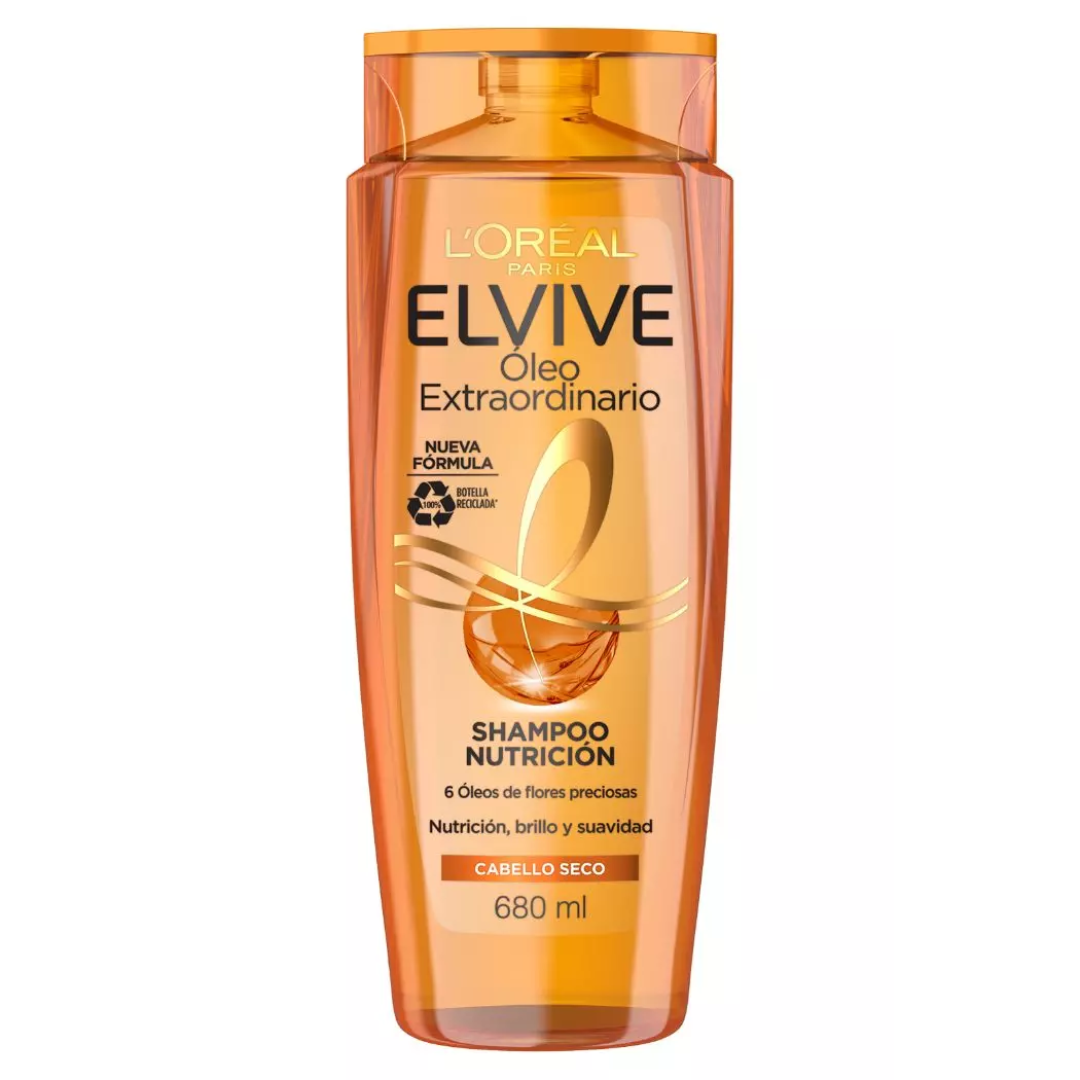 Shampoo Elvive Oleo Extraordinario 6 Oleos de Flores Cabello Seco 680 Ml