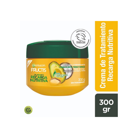 Mascarilla Fortificante Fructis Oil Repair 3 de 300 g.