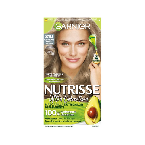 Tinte Nutrisse Ult Cob 81U Rubio Claro Cenizo Profundo Garnier