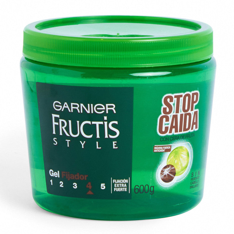 Gel Fijador Fructis Style Stop Caida Fijación 4 Tarro 600 G