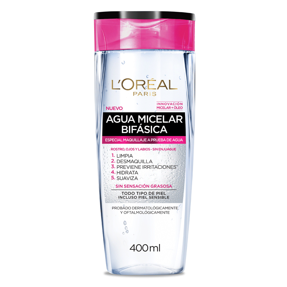 Agua Micelar Maquillaje Waterproof Hidra-Total 5 400ml