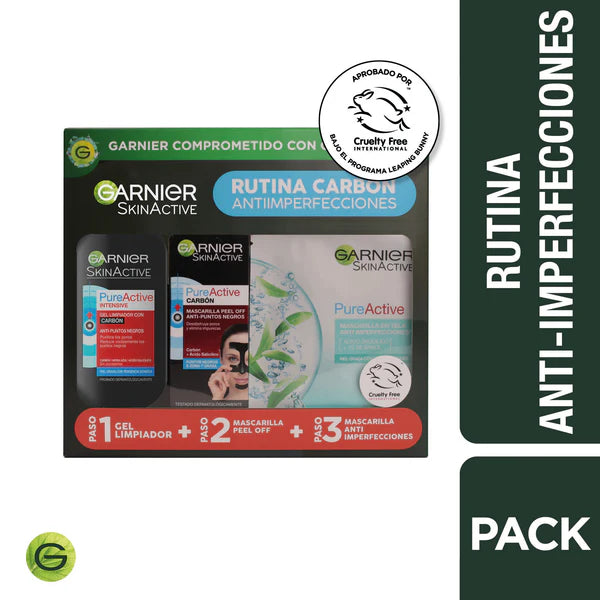 Garnier Pack Pure Active Gel + Peel + Mascarilla