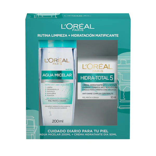 L'Oréal Paris Pack Rutina Matificante HT5 Día + Micelar