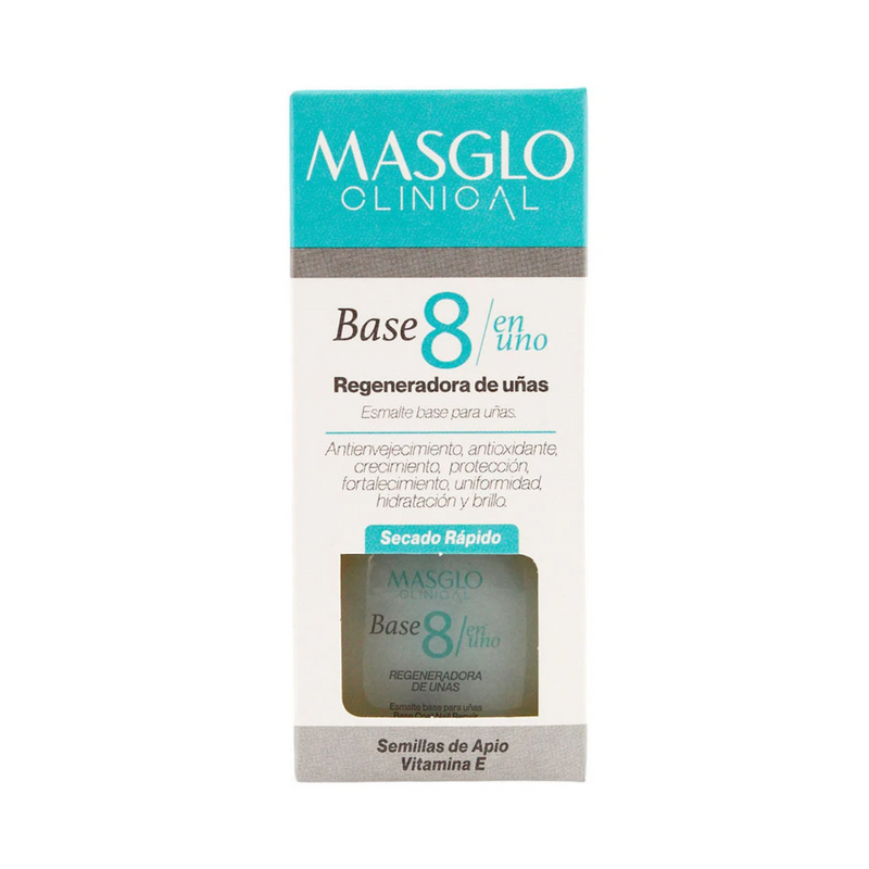 Base Masglo 8 en 1 Regeneradora de uñas x13.5ml