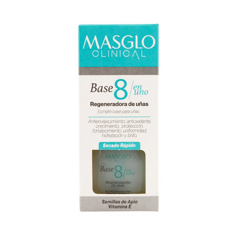 Base Masglo 8 en 1 Regeneradora de uñas x13.5ml