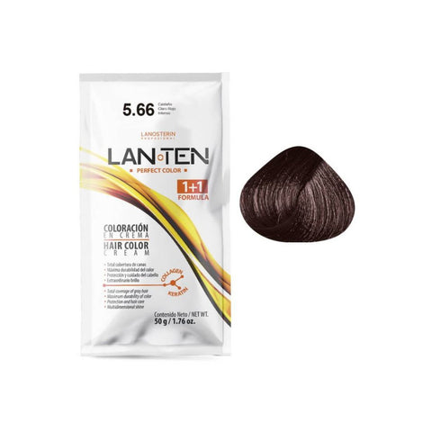 Coloración en Crema 5.66 Castaño Claro Rojo Intenso (Incluye activador)