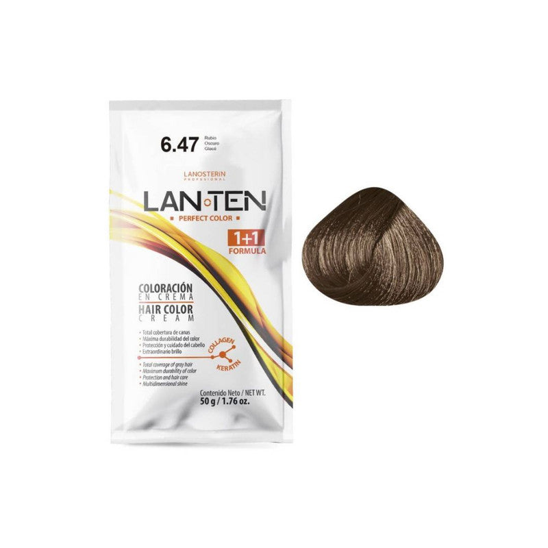 Coloración en Crema 6.47 Rubio Oscuro Glacé (Incluye activador)