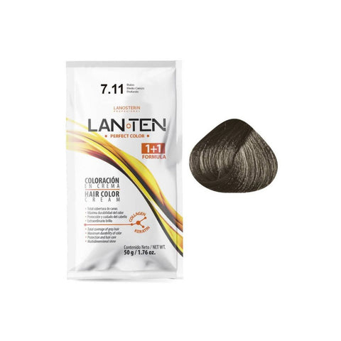 Coloración en Crema 7.11 Rubio Medio Cenizo Profundo (Incluye activador)