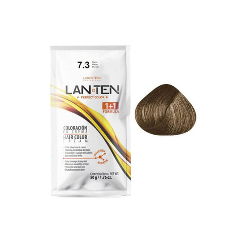 Coloración en Crema 7.3 Rubio Medio Dorado (Incluye activador)