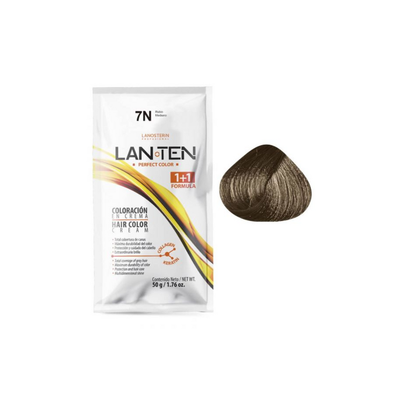 Coloración en Crema 7N Rubio Mediano (Incluye activador)