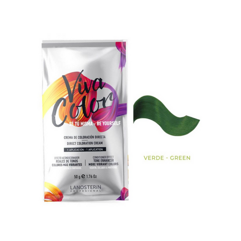 Crema de Coloración Viva Color 4000 Verde 50g