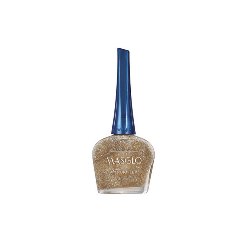 Esmalte Tradicional Color Granizado Dorado Masglo