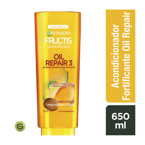 Acondicionador Fructis Oil Repair 3 Oliva Aguacate Argan Cabello Seco  650 Ml