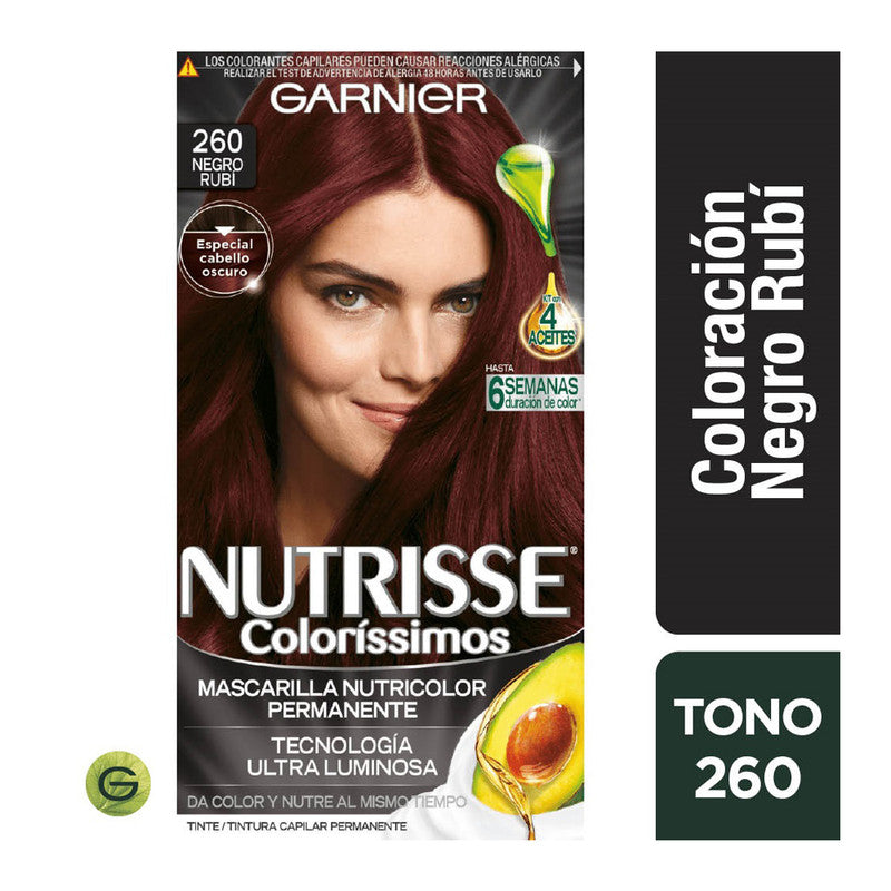 Tinte Nutrisse Clororíssimos 260 Negro Rubí Garnier