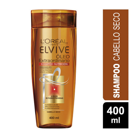 Shampoo Elvive Oleo Extraordinario Nutrición Cabello Seco 400 Ml