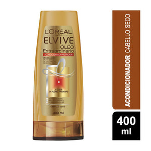 Acondicionador Elvive Oleo Extraordinario Nutrición, Brillo y Suavidad Cabello Seco 400 ML