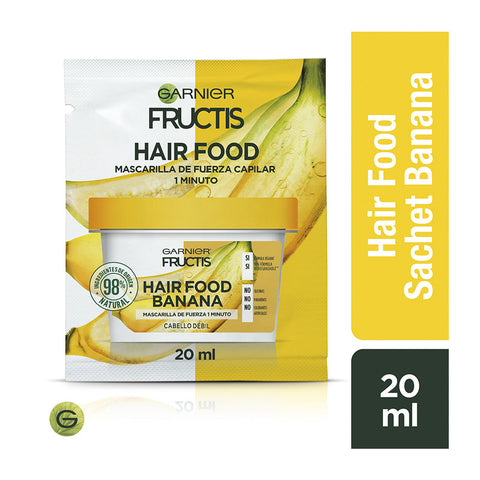 Mascarilla Vegana Fructis Hair Food Banana Cabello Debil Sachet 20Ml