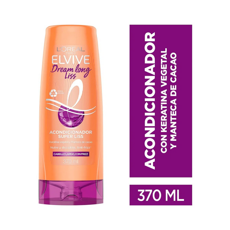 L'oréal Paris Acondicionador Elvive Dream Long Liss Cabello Largo con Frizz 370 ML