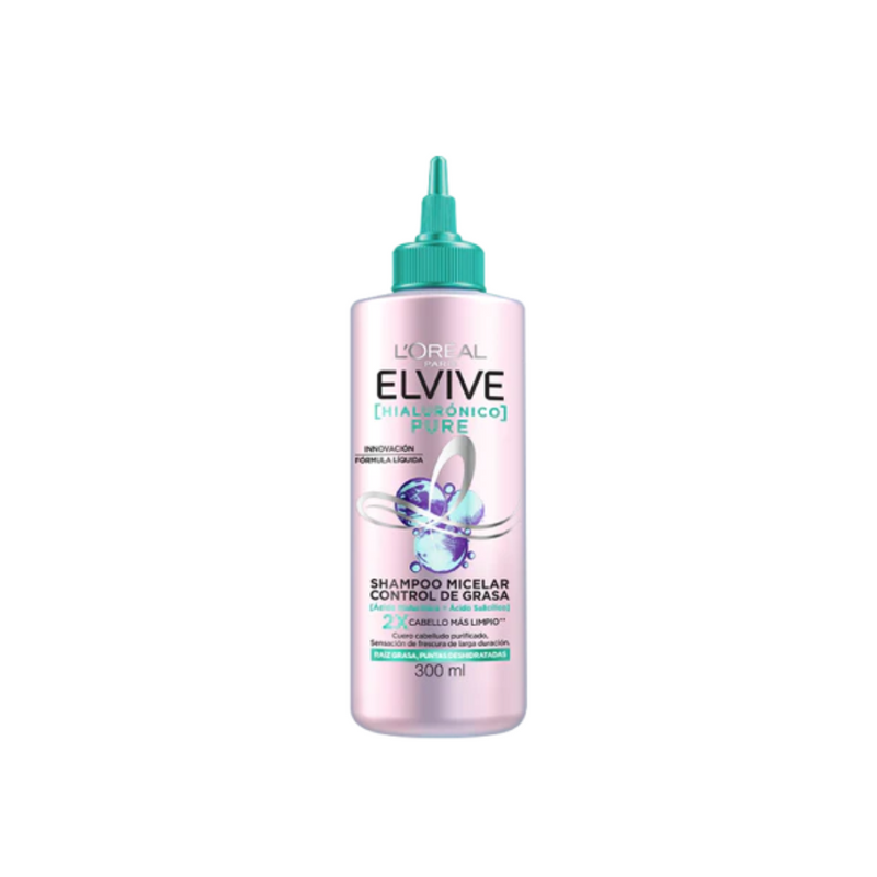 L'oréal Paris Shampoo Micelar Control de Grasa Elvive HA Pure 300 ML