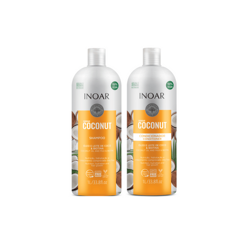 Pack INOAR Bombar Coconut Shampoo + Acondicionador 1 Lt.