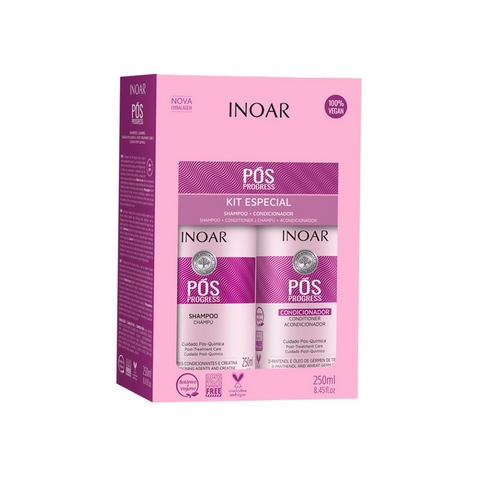 Pack INOAR Shampoo y Acondicionador Pos Progress 250 ml