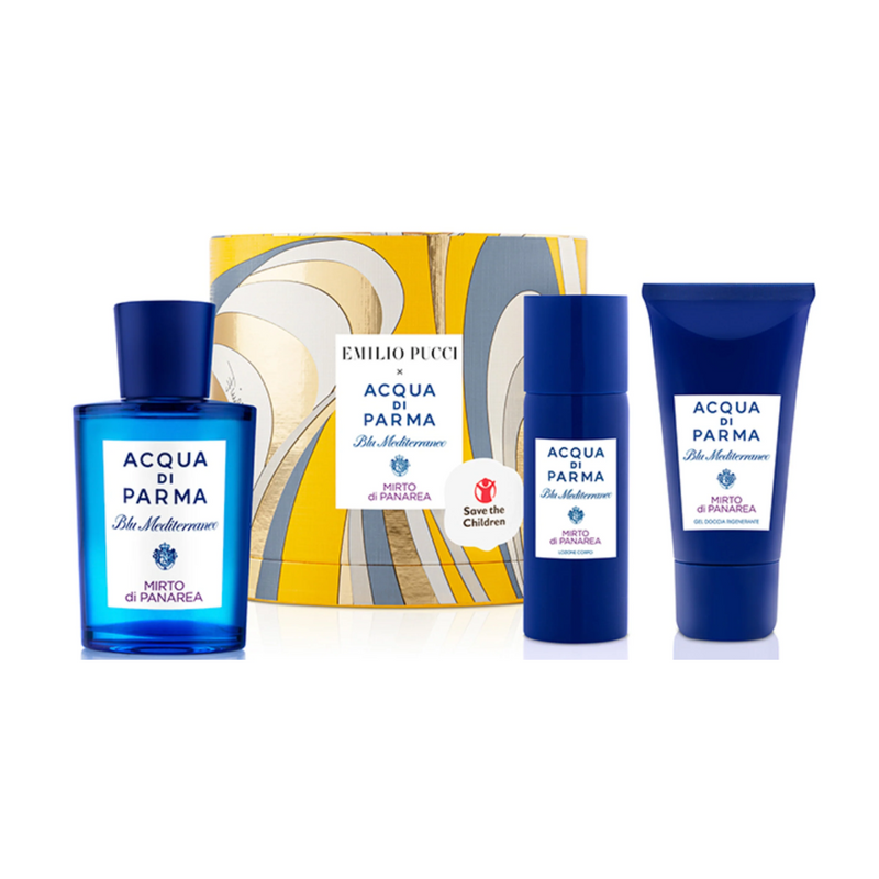 Set Acqua Di Parma Blu Mediterraneo Mirto Di Panarea EDT 75 ml + BL 50 ml + Gel de Ducha 40 ml