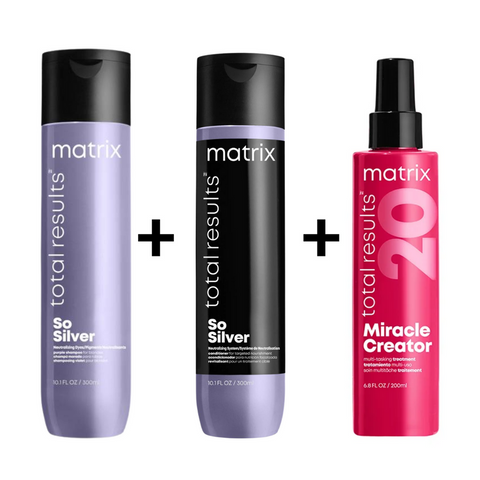 Set So Silver Shampoo 300 ML y Acondicionador 300ML + Miracle Creator Matrix 200ML