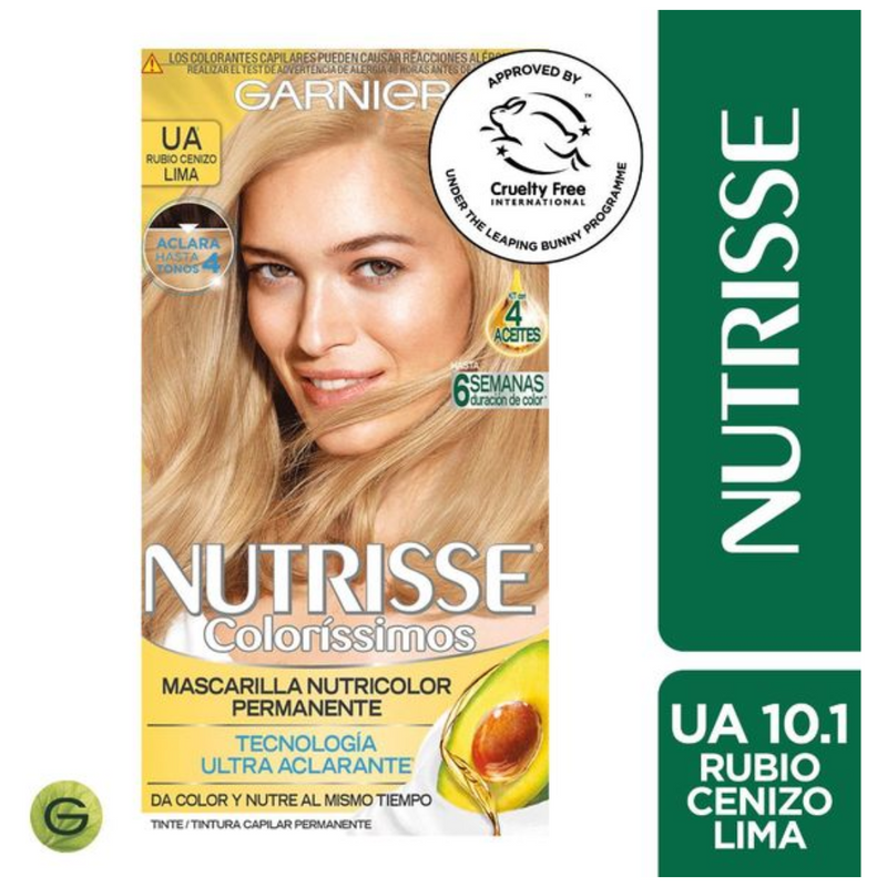 Tinte Nutrisse Colorissimos Ultra Aclarante 10.1 Rubio Cenizo Lima