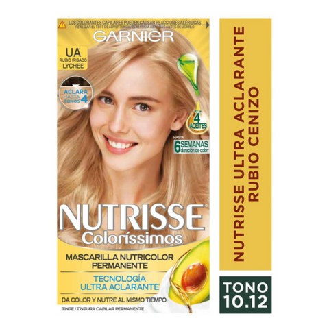 Tinte Nutrisse Colorissimos Ultra Aclarante 10.12 Rubio Cenizo Irisado