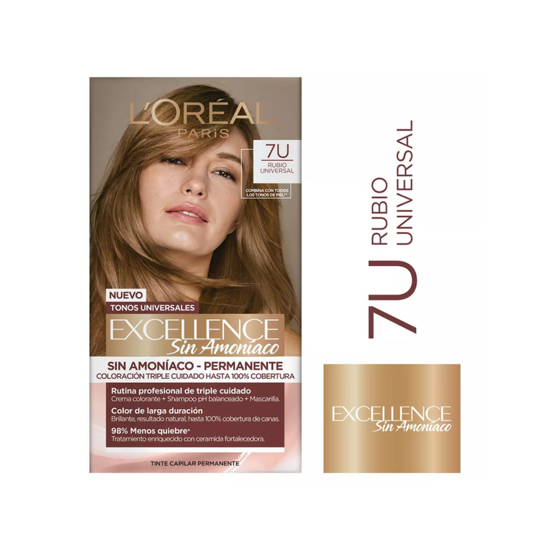 Tintura Excellence Sin Amoniaco 7U Rubio Universal L'Oréal Paris